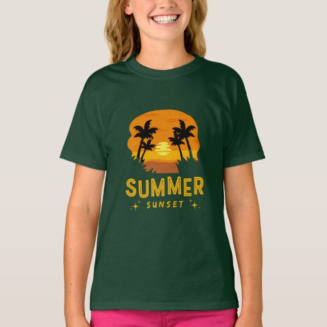 Summer Sunset T Shirt (Framsida)