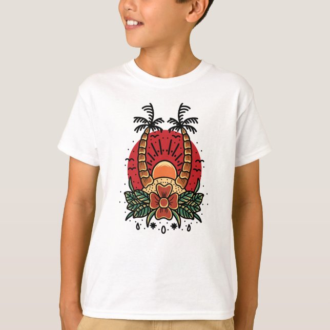 Summer Sunset T Shirt (Framsida)