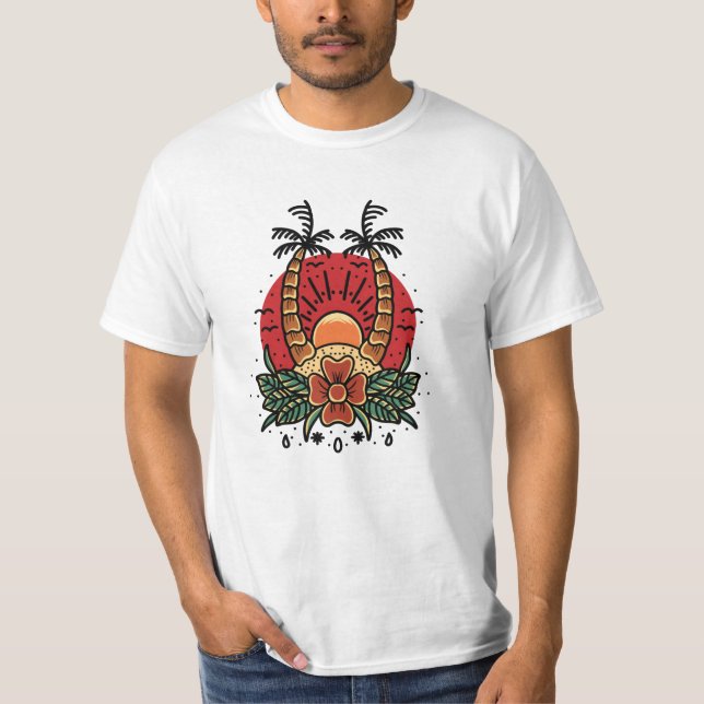 Summer Sunset T Shirt (Framsida)