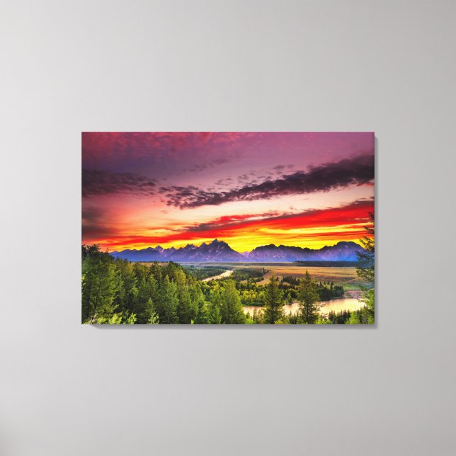 Summer Sunset vid Snake River Overlook Canvastryck (Framsida)