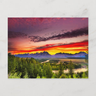 Summer Sunset vid Snake River Overlook Vykort