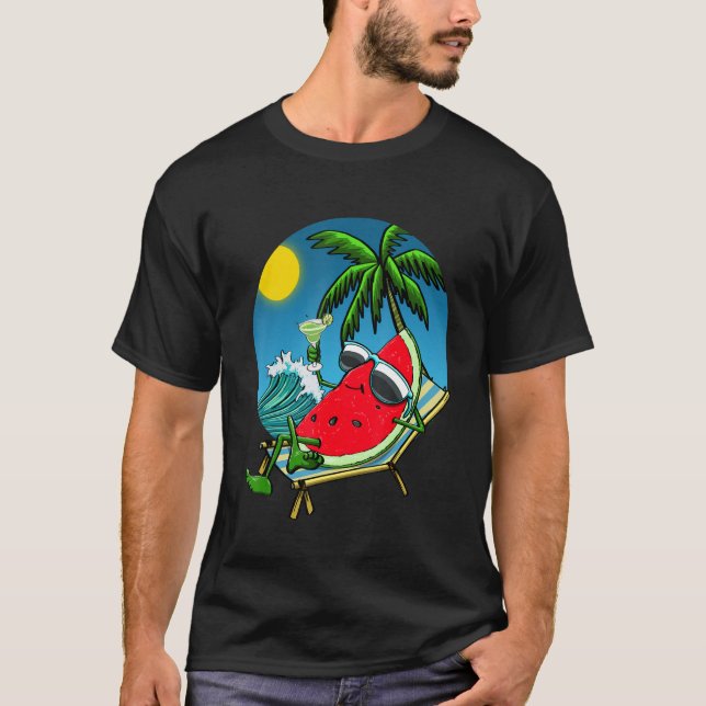 Summer Sunset Watermelon Women Water Fruit Love T Shirt (Framsida)