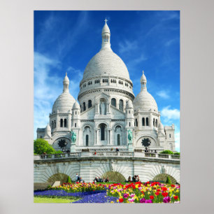 Summer Sunshine Sacre-Coeur Basilica Frankrike Poster