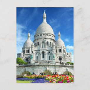 Summer Sunshine Sacre-Coeur Basilica Frankrike Vykort