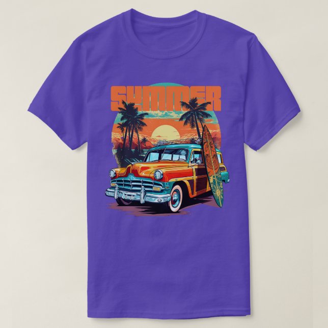 Summer Surfa Woodie T Shirt (Design framsida)