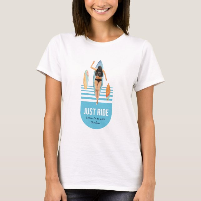 Summer Surfer Beach Girl T Shirt (Framsida)