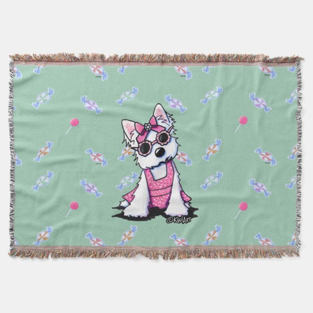 Summer Sweet Olivia Westie Throw Blanket Mysfilt (Framsidan)