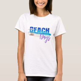 Summer T-Shirt Beach Avslappnad Dam