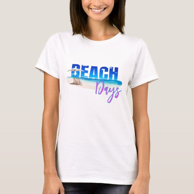 Summer T-Shirt Beach Avslappnad Dam (Framsida)