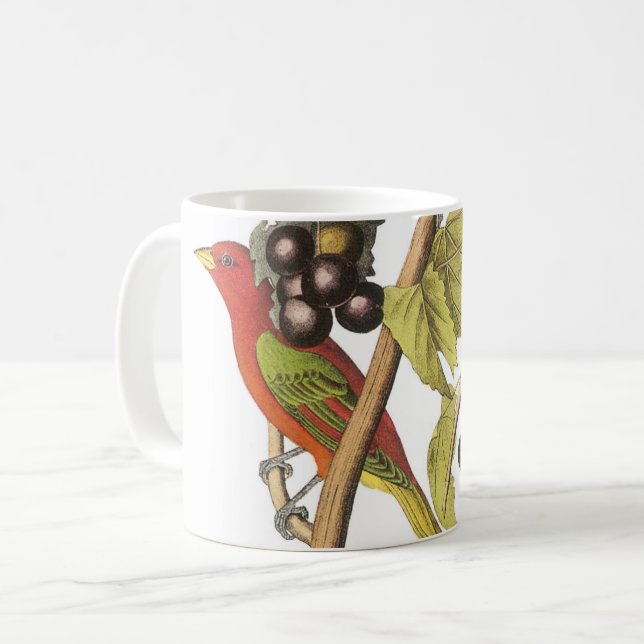 Summer Tanager av Audubon Kaffemugg (Framsida vänster)