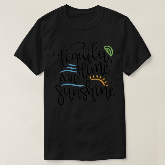 Summer Tequila Lime och Sunshine Summertime Beach T Shirt (Design framsida)