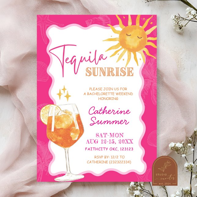 Summer Tequila Sunrise Bachelorette Helg Inbjudningar (Skapare uppladdad)