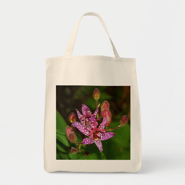 Summer Toad Lily Tote Bag Tygkasse (Framsidan)