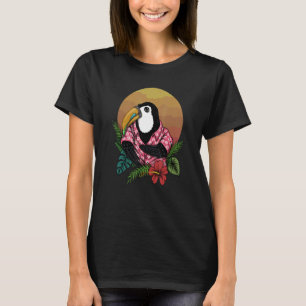 Summer Toucan in Hawaii with Hibiscus Roligt Retro T Shirt