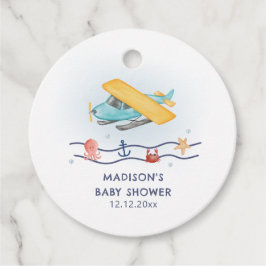 Summer Travel Adventure Sea Airplane Baby Shower Gåvor Etiketter