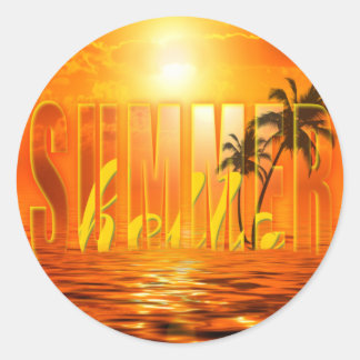 Summer Travel Exotic Palmen Sonne Runt Klistermärke