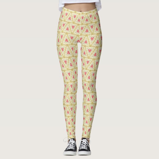 Summer Tropical Wildblommor Paradise Leggings (Framsida)
