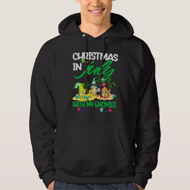 Summer Vacation Gnomes Christmas In July With My G Hoodie (Framsida)