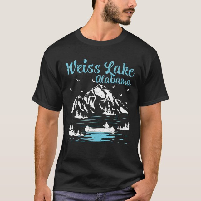 Summer Vacation Retro Alabama Weiss Sjö T Shirt (Framsida)