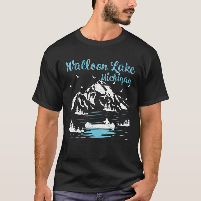 Summer Vacation Retro Michigan Wallon Sjö T Shirt (Framsida)