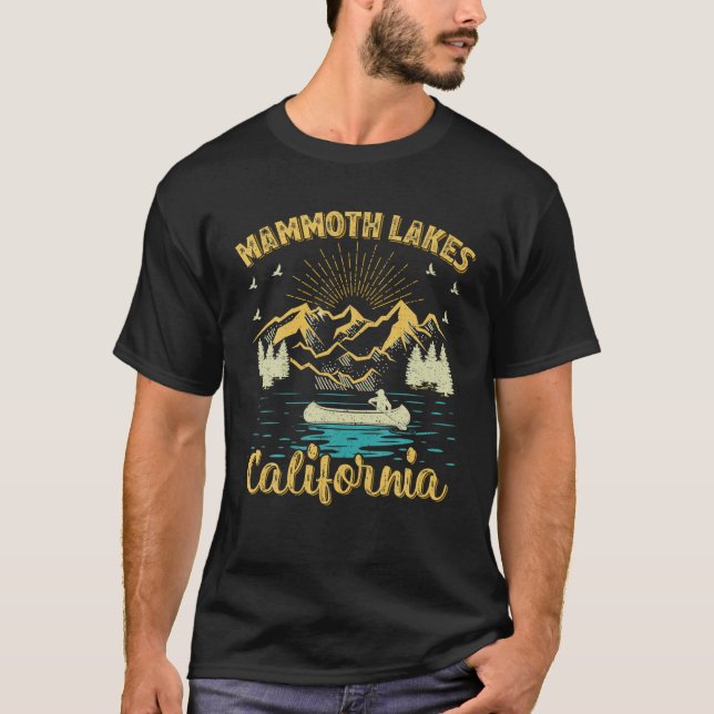 Summer Vacation Retro Mountain California Mammoth T Shirt (Framsida)