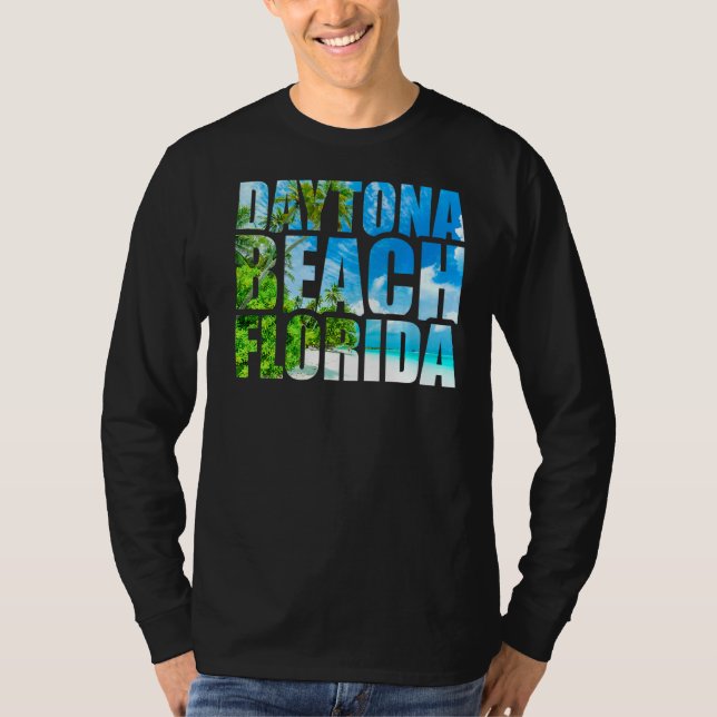 Summer Vacation Retro Sunset Florida Daytona Beach T Shirt (Framsida)