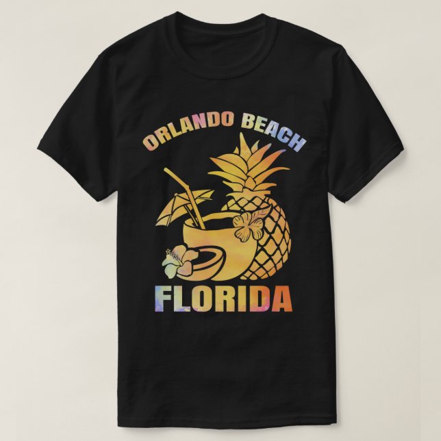 Summer Vacation Retro Sunset Florida Orlando Beach T Shirt (Design framsida)