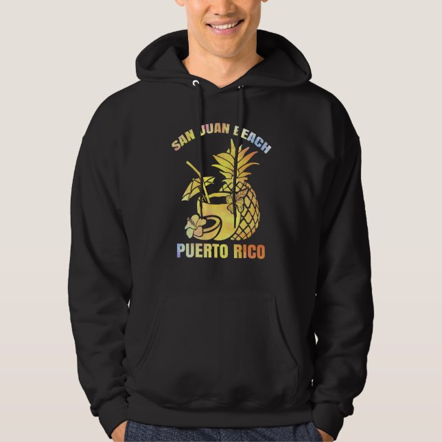 Summer Vacation Retro Sunset Puerto Rico San Juan Hoodie (Framsida)