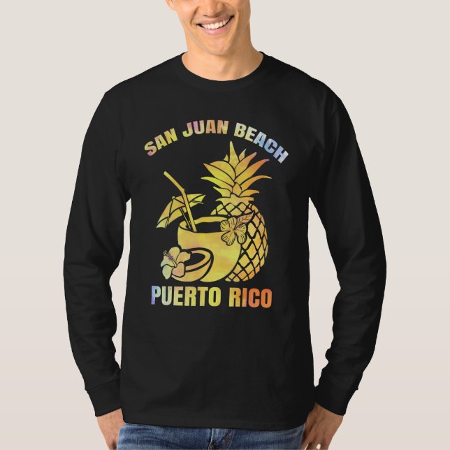 Summer Vacation Retro Sunset Puerto Rico San Juan T Shirt (Framsida)