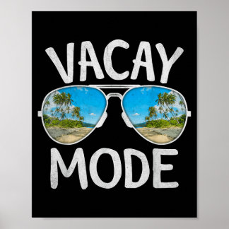 Summer Vacation Sunglasses Palm Tree Beach Vacay Poster