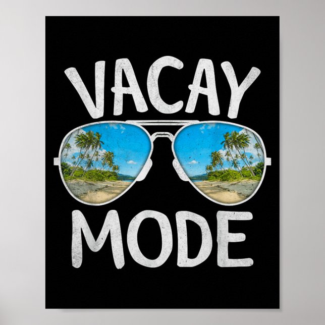 Summer Vacation Sunglasses Palm Tree Beach Vacay Poster (Framsidan)