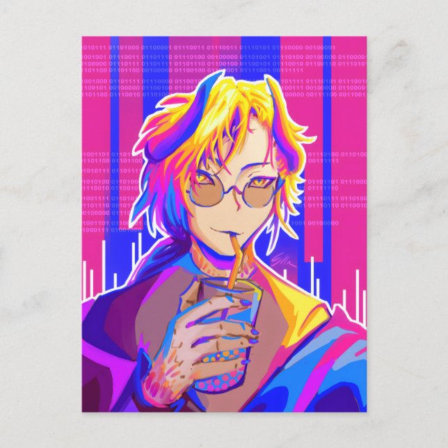 Summer vibe Anime Vykort (Framsida)