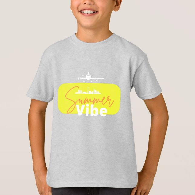 Summer Vibe söt grått-pojke T Shirt (Framsida)