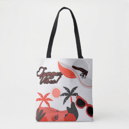 Summer Vibe White Tote bag Tygkasse