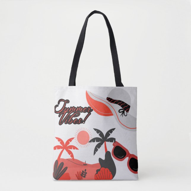 Summer Vibe White Tote bag Tygkasse (Framsida)