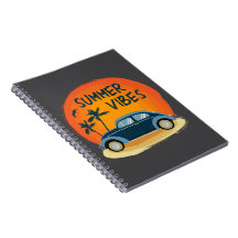 summer vibe with retro car on the beach 