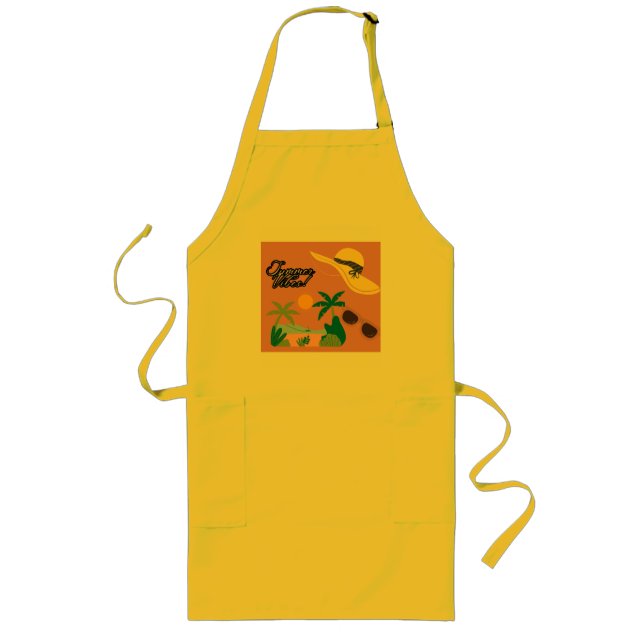 Summer Vibe Yellow  Långt Förkläde (Framsidan)