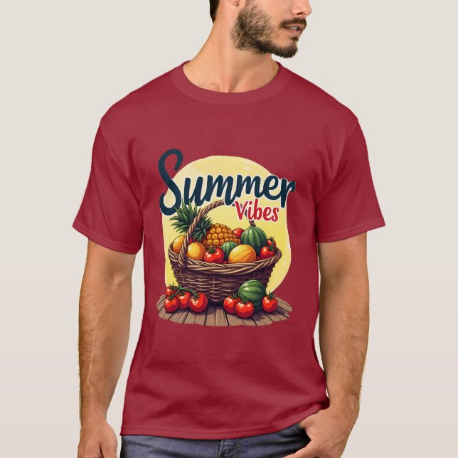 "Summer Vibes Basket" T Shirt (Framsida)