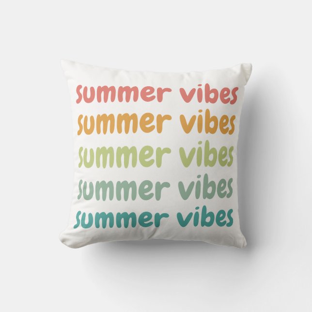 Summer Vibes Beach Vacation Retro, sommar Kudde (Framsida)
