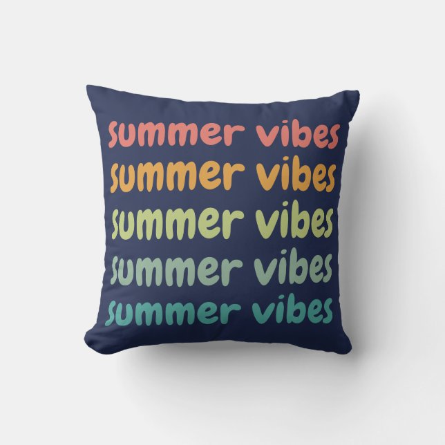 Summer Vibes Beach Vacation Retro, sommar Kudde (Framsida)