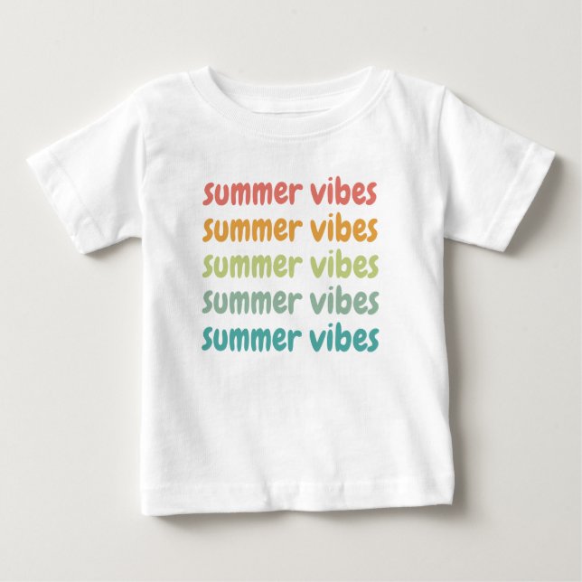 Summer Vibes Beach Vacation Retro, sommar T Shirt (Framsida)