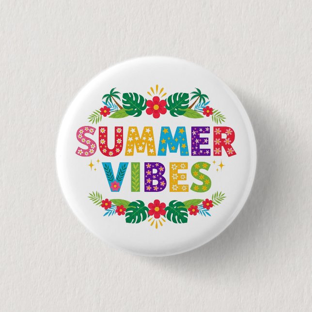 Summer Vibes Blommigt Design-54504 Hoodie Knapp (Framsida)