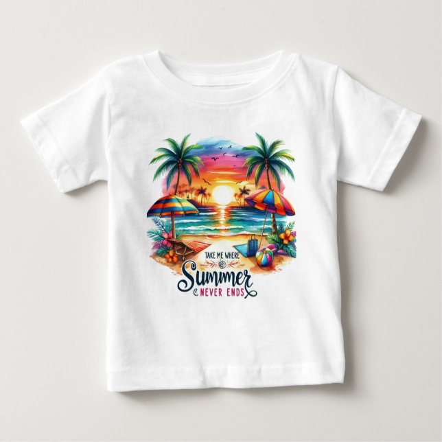 Summer Vibes Brushstroke Beach Sunset-34626 Hoodie T Shirt (Framsida)