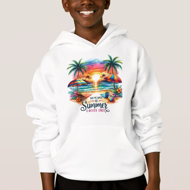 Summer Vibes Brushstroke Beach Sunset-34626 T Shirt (Framsida)
