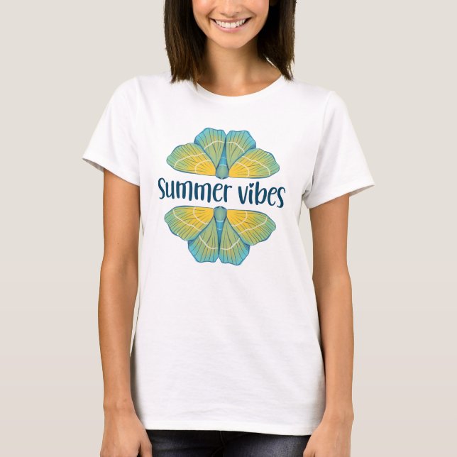 Summer Vibes Butterfly T Shirt (Framsida)