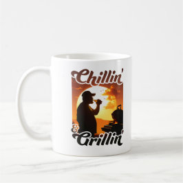 Summer Vibes Chillin’ & Grillin’ Silhouette Kaffemugg