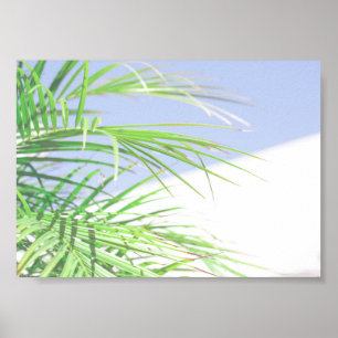 Summer Vibes Handflatan Träd Löv Blek Grönt Pastel Poster