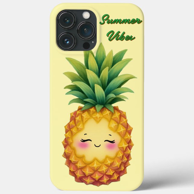 Summer Vibes Happy Pineapple Phone Case (Baksida)