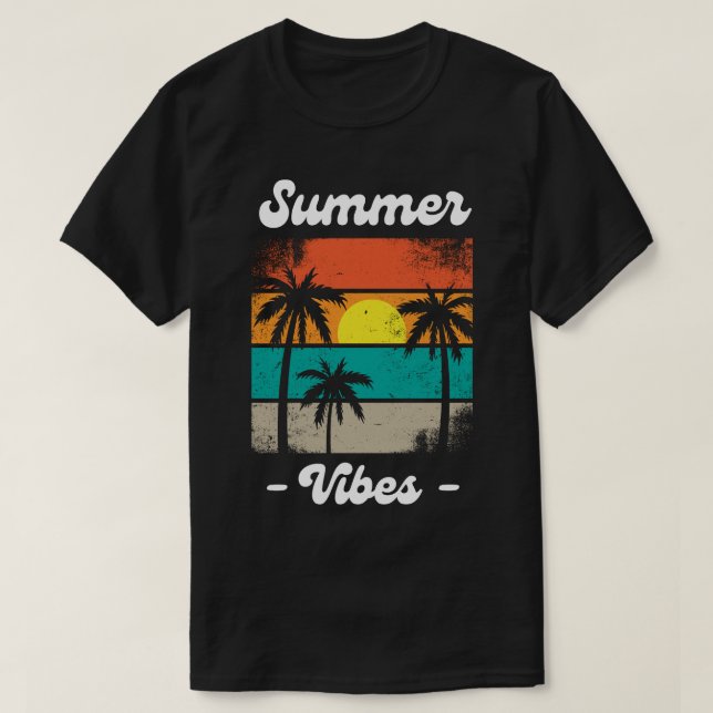 Summer Vibes Holiday Vacation Beach Funny T Shirt (Design framsida)