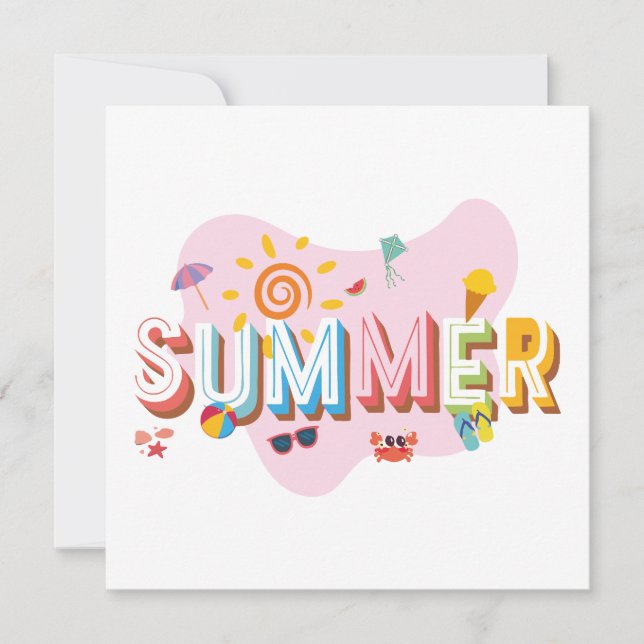 Summer Vibes Inbjudningar (Framsida)